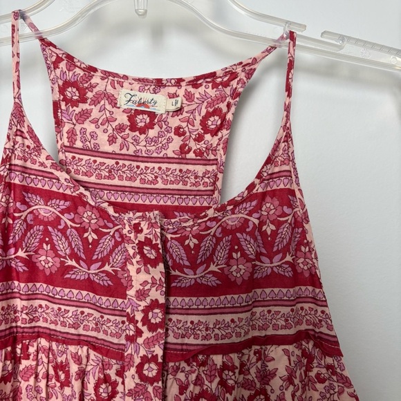 Faherty Adella Boho Red Floral Jumpsuit - Picture 4 of 10